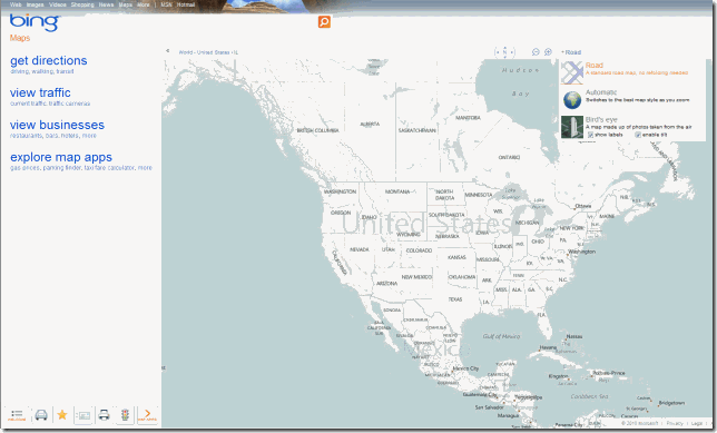 Bing Maps Redesigned Left Rail