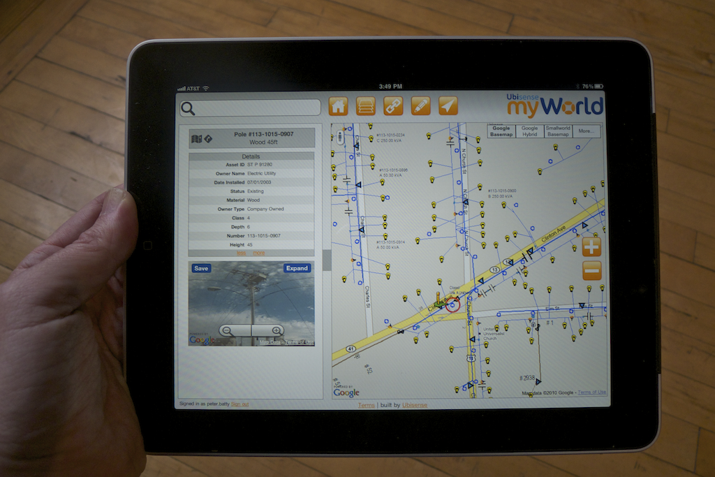 Ubisense myWorld on an iPad