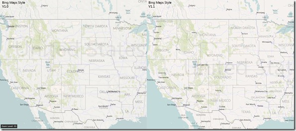 Bing Maps Style V1.1: Zoom 5, Western US