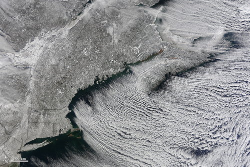 Winter Cloud Streets, North Atlantic (Earth Observatory)