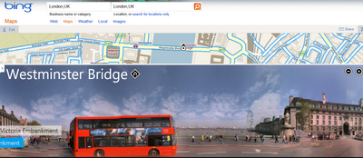 Bing Maps Streetside - Westminster Bridge London UK