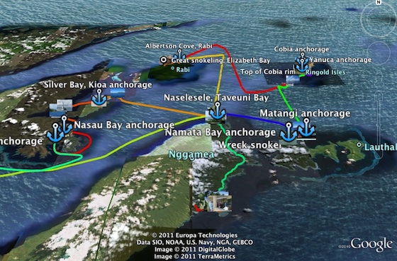 Fiji Tracks in Google Earth